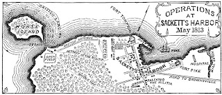 Map of Sackets Harbor Raid